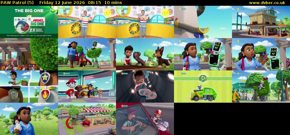 PAW Patrol (5) Friday 12 June 2026 08:15 - 08:25