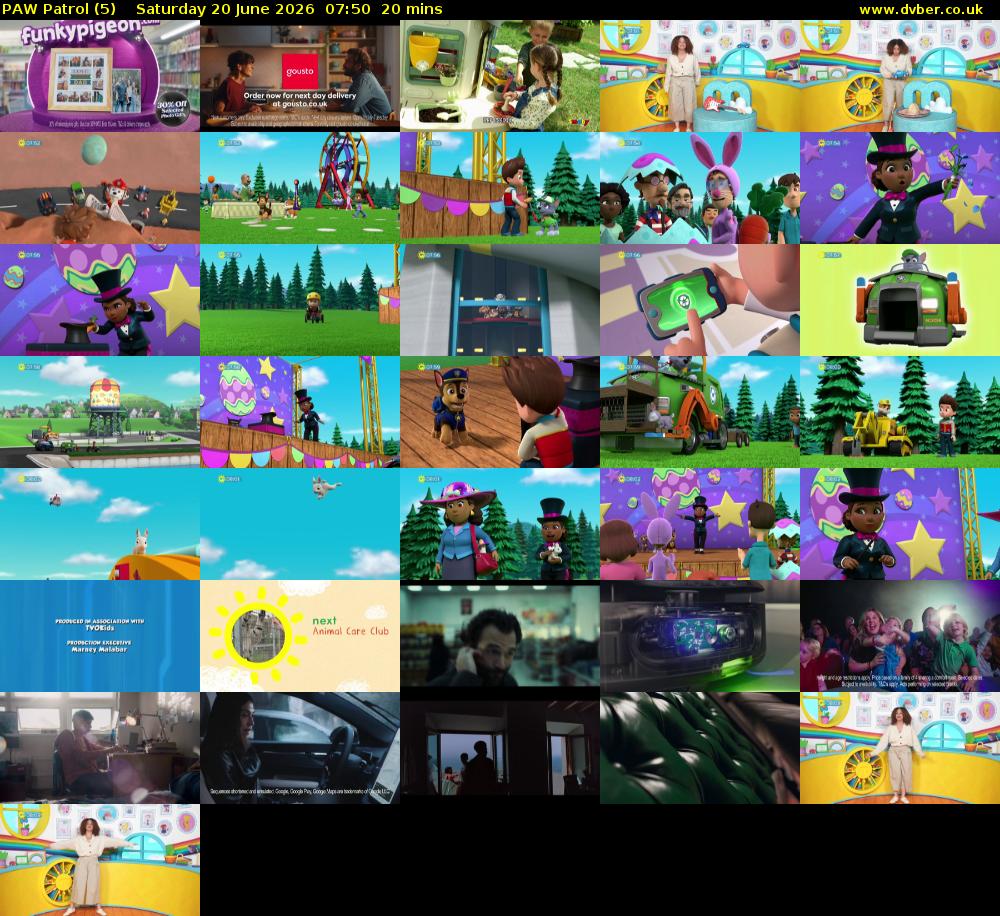 PAW Patrol (5) Saturday 20 June 2026 07:50 - 08:10