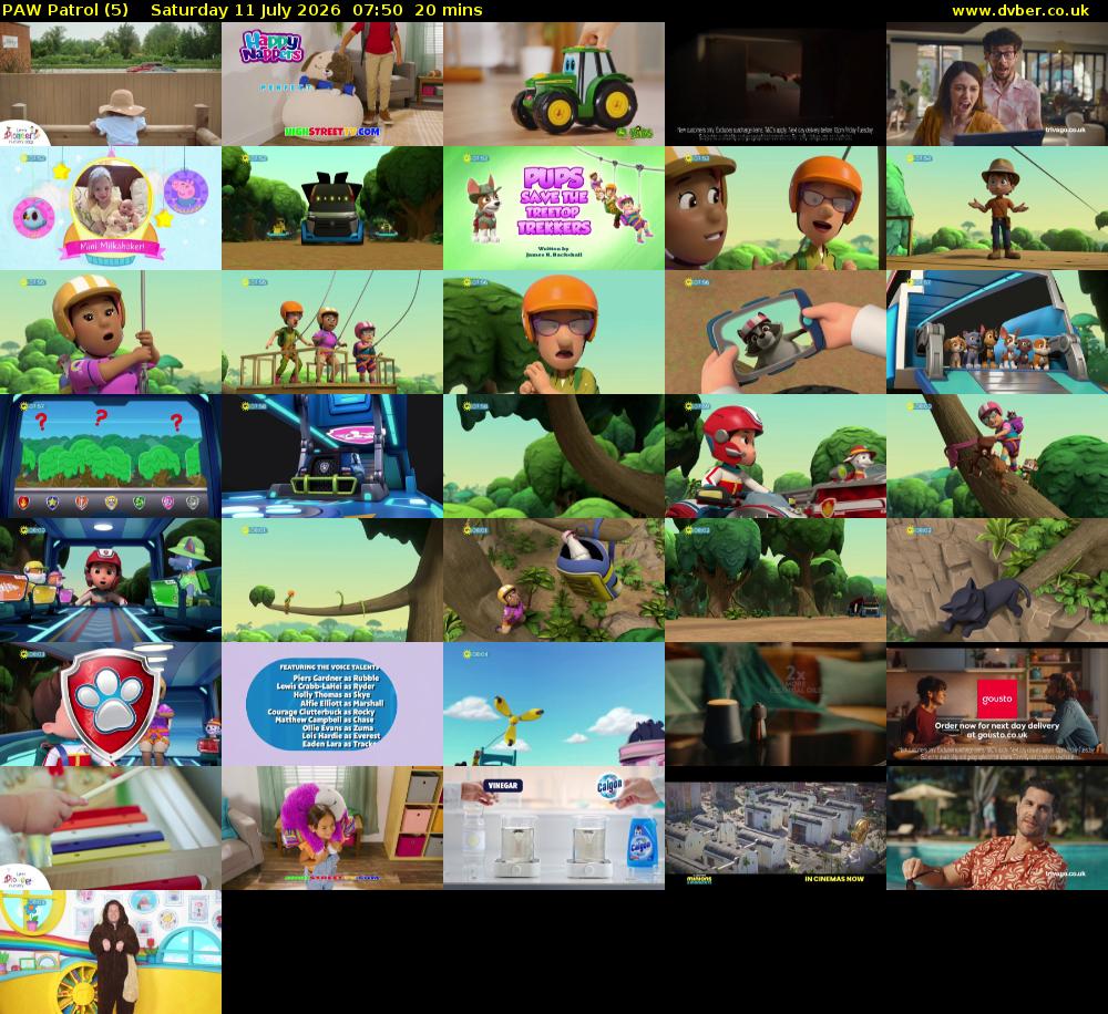 PAW Patrol (5) Saturday 11 July 2026 07:50 - 08:10