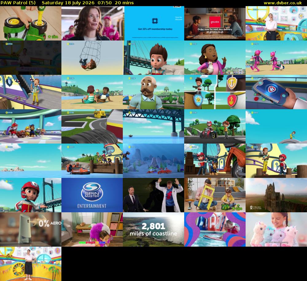PAW Patrol (5) Saturday 18 July 2026 07:50 - 08:10