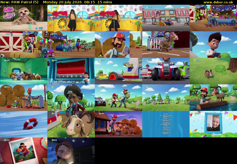 PAW Patrol (5) Monday 20 July 2026 08:15 - 08:30