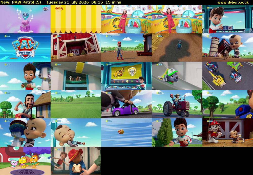 PAW Patrol (5) Tuesday 21 July 2026 08:15 - 08:30