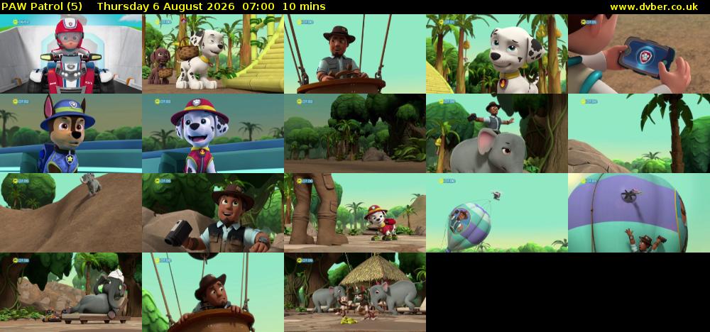 PAW Patrol (5) Thursday 6 August 2026 07:00 - 07:10