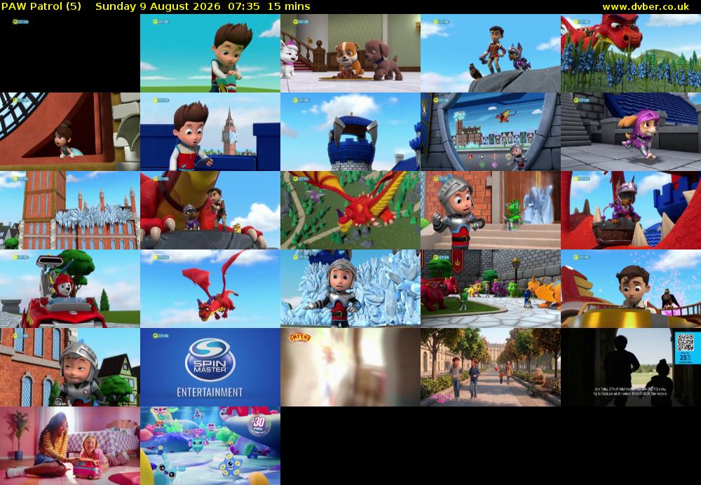 PAW Patrol (5) Sunday 9 August 2026 07:35 - 07:50