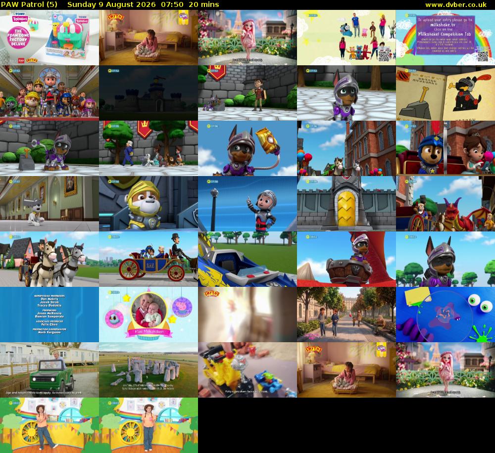 PAW Patrol (5) Sunday 9 August 2026 07:50 - 08:10