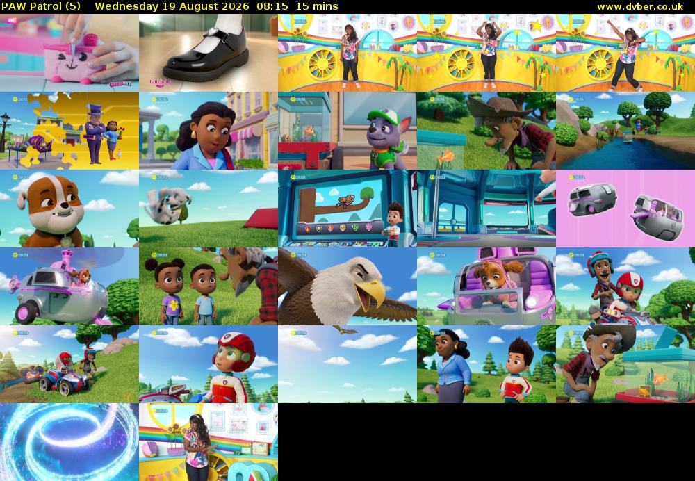 PAW Patrol (5) Wednesday 19 August 2026 08:15 - 08:30