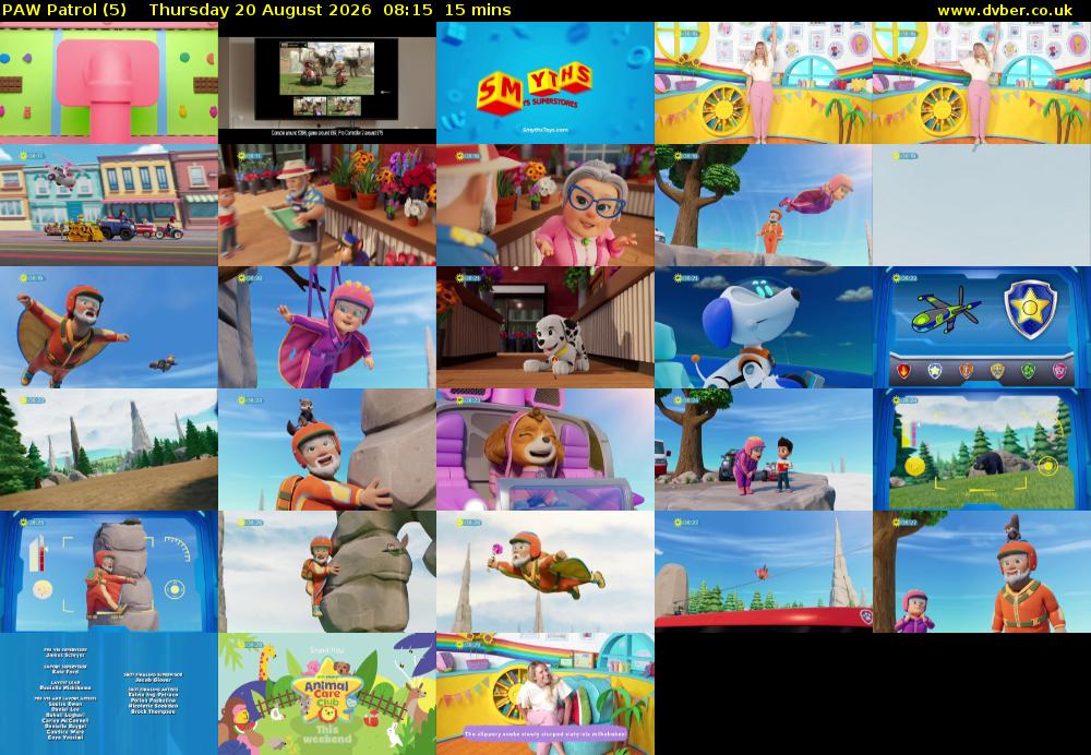 PAW Patrol (5) Thursday 20 August 2026 08:15 - 08:30