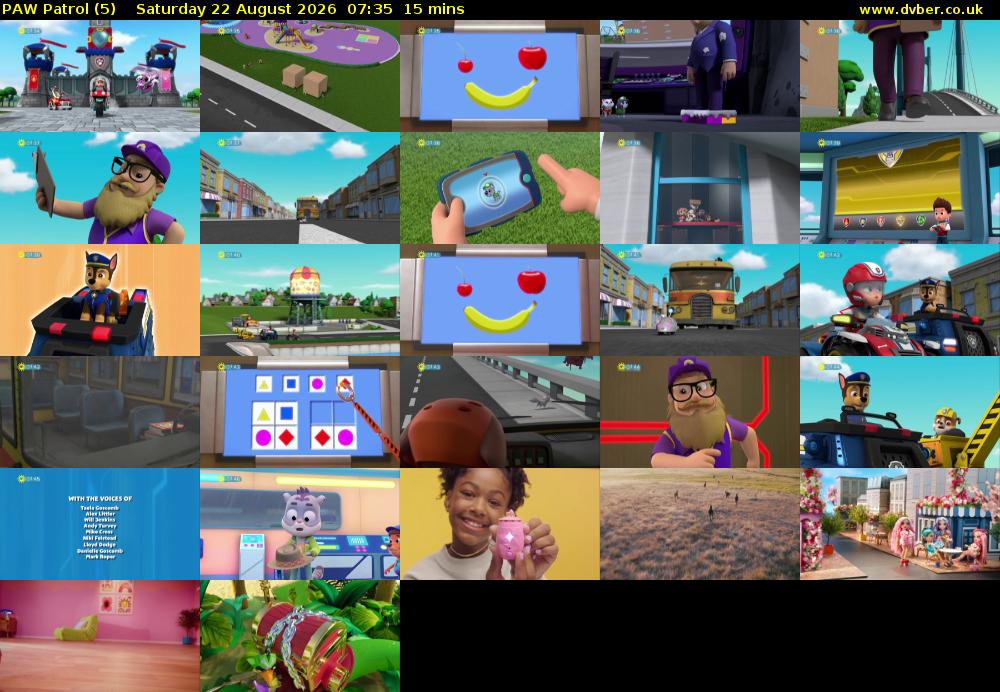 PAW Patrol (5) Saturday 22 August 2026 07:35 - 07:50