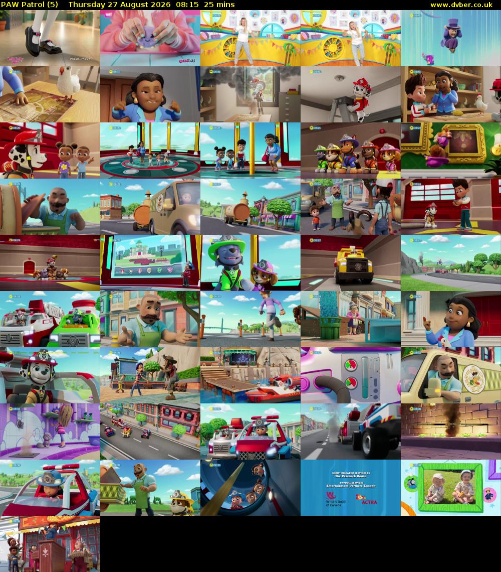 PAW Patrol (5) Thursday 27 August 2026 08:15 - 08:40