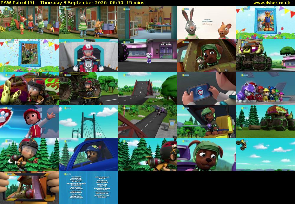 PAW Patrol (5) Thursday 3 September 2026 06:50 - 07:05