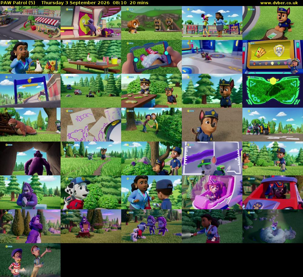 PAW Patrol (5) Thursday 3 September 2026 08:10 - 08:30