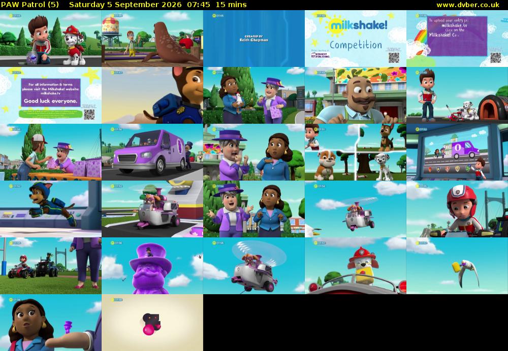 PAW Patrol (5) Saturday 5 September 2026 07:45 - 08:00