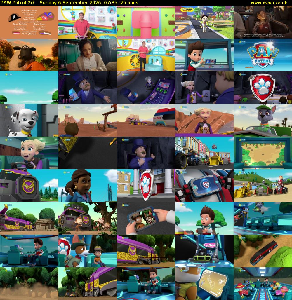 PAW Patrol (5) Sunday 6 September 2026 07:35 - 08:00