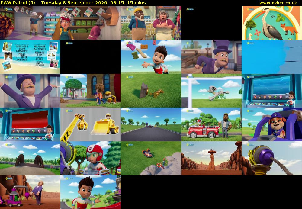 PAW Patrol (5) Tuesday 8 September 2026 08:15 - 08:30