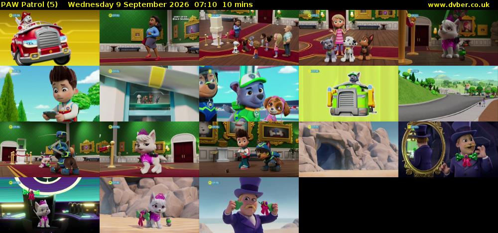 PAW Patrol (5) Wednesday 9 September 2026 07:10 - 07:20