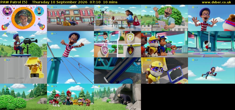 PAW Patrol (5) Thursday 10 September 2026 07:10 - 07:20