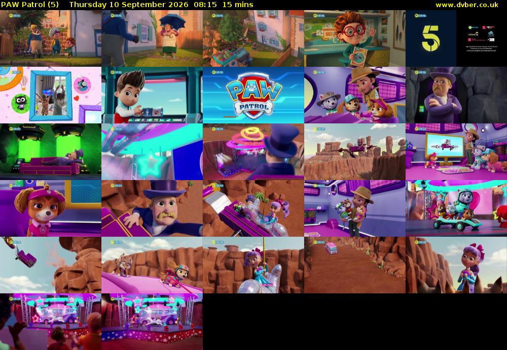 PAW Patrol (5) Thursday 10 September 2026 08:15 - 08:30