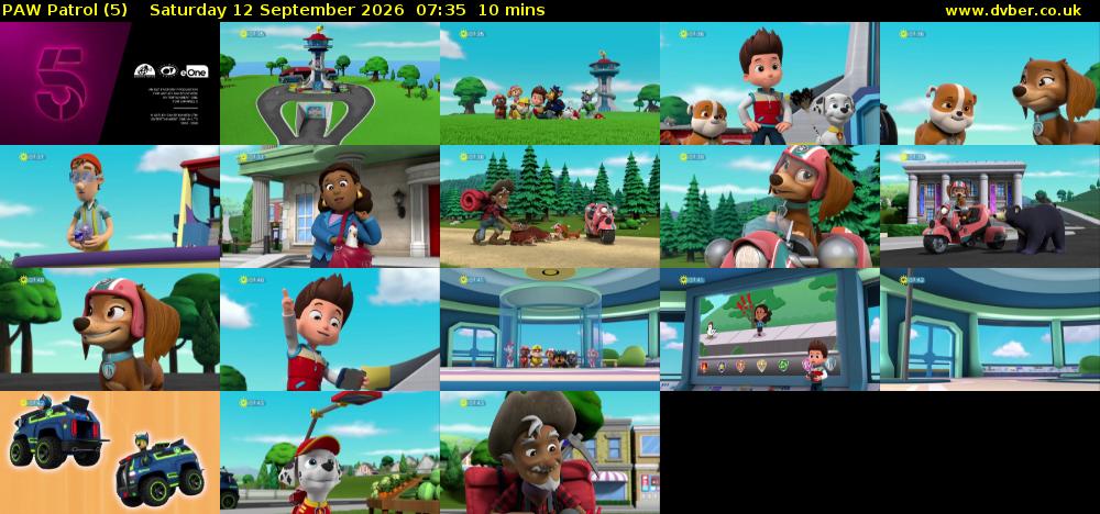 PAW Patrol (5) Saturday 12 September 2026 07:35 - 07:45