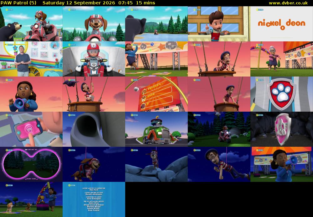 PAW Patrol (5) Saturday 12 September 2026 07:45 - 08:00