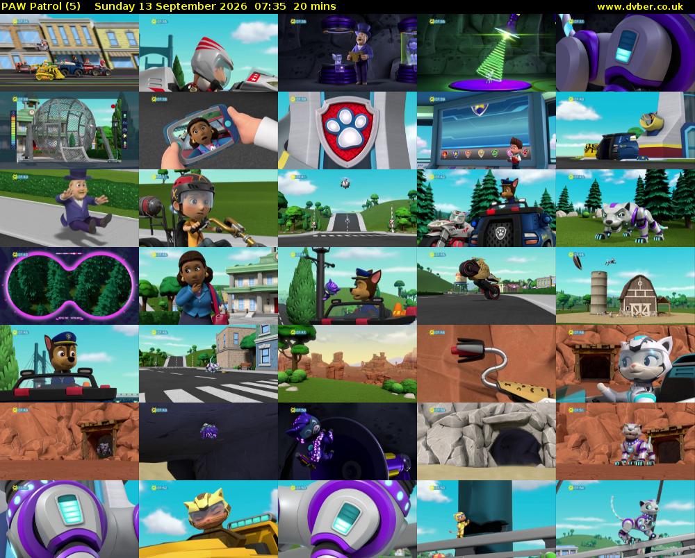 PAW Patrol (5) Sunday 13 September 2026 07:35 - 07:55