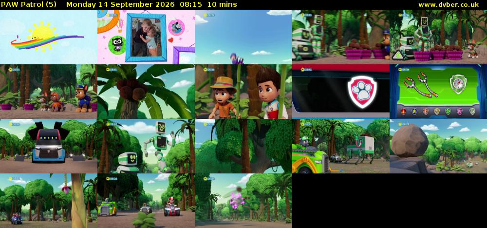 PAW Patrol (5) Monday 14 September 2026 08:15 - 08:25