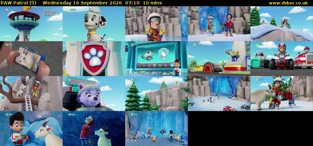 PAW Patrol (5) Wednesday 16 September 2026 07:10 - 07:20