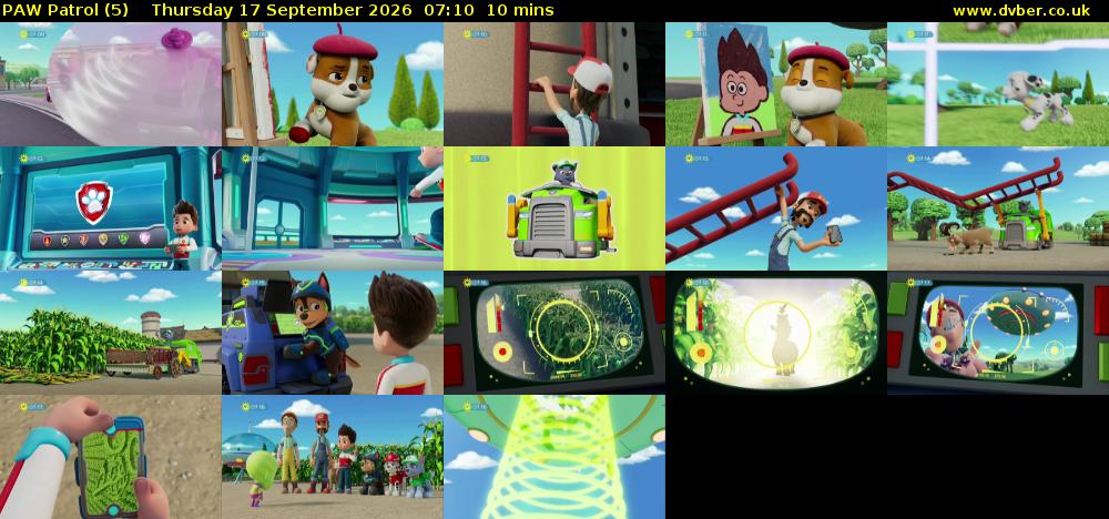 PAW Patrol (5) Thursday 17 September 2026 07:10 - 07:20