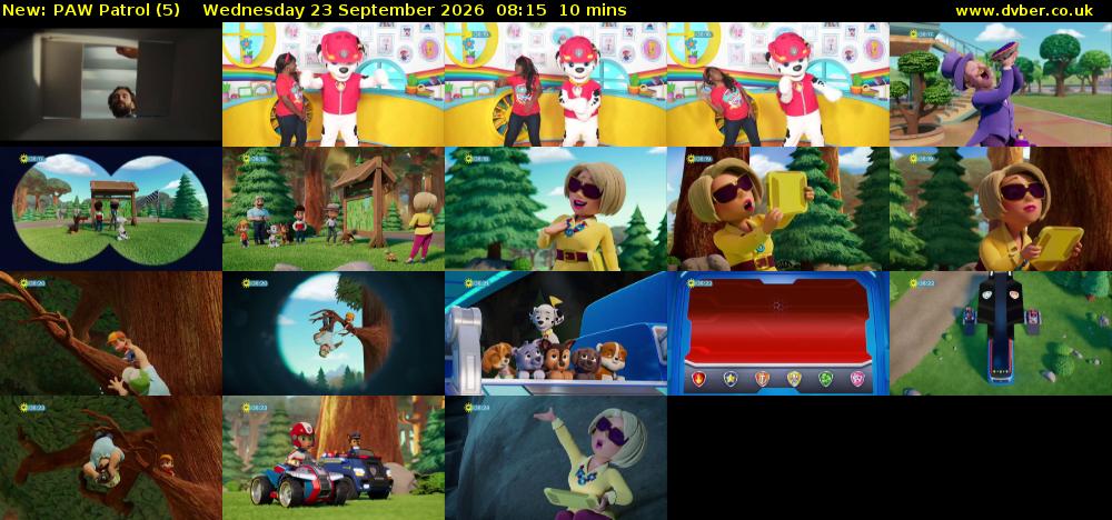 PAW Patrol (5) Wednesday 23 September 2026 08:15 - 08:25