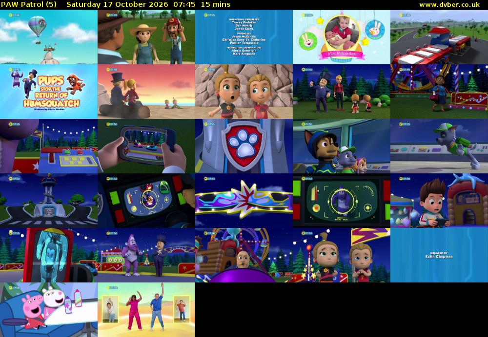 PAW Patrol (5) Saturday 17 October 2026 07:45 - 08:00