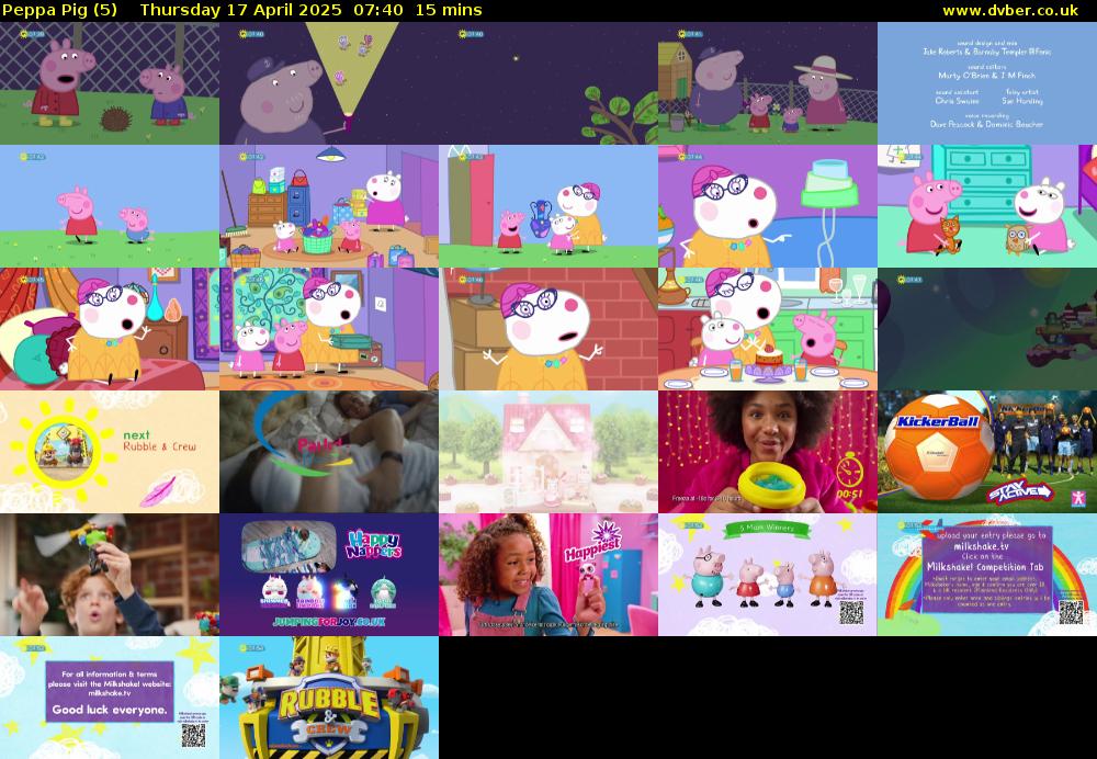 Peppa Pig (5) Thursday 17 April 2025 07:40 - 07:55
