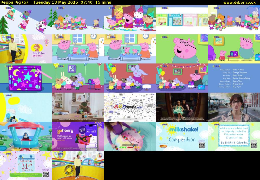 Peppa Pig (5) Tuesday 13 May 2025 07:40 - 07:55