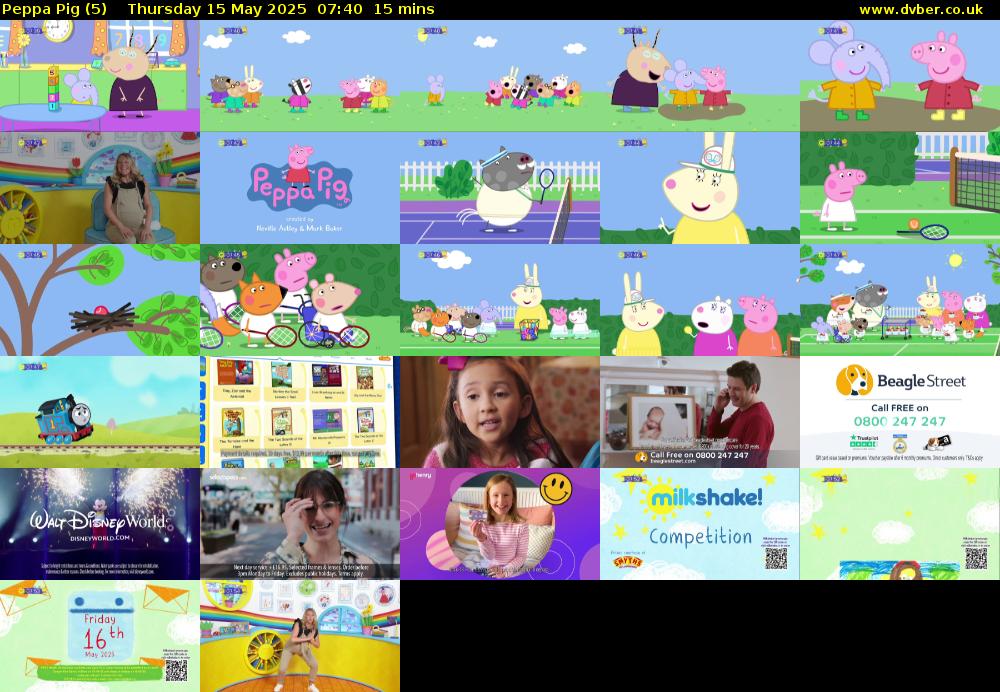 Peppa Pig (5) Thursday 15 May 2025 07:40 - 07:55