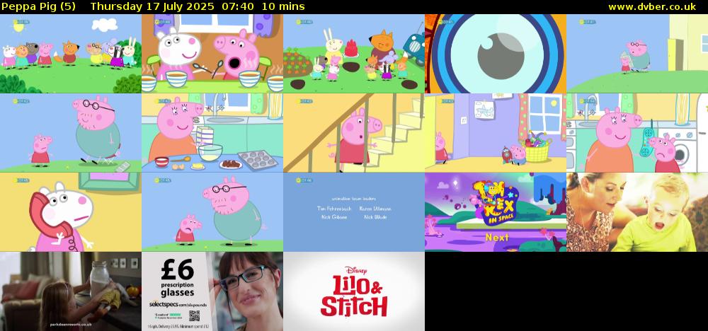 Peppa Pig (5) Thursday 17 July 2025 07:40 - 07:50