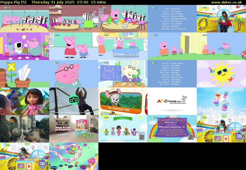 Peppa Pig (5) Thursday 31 July 2025 07:40 - 07:55
