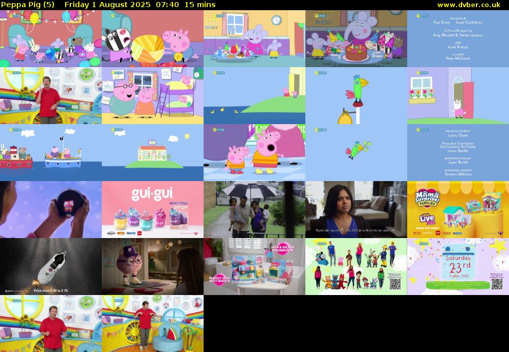 Peppa Pig (5) Friday 1 August 2025 07:40 - 07:55