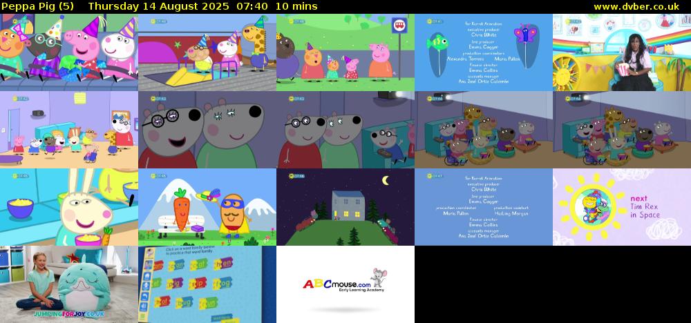 Peppa Pig (5) Thursday 14 August 2025 07:40 - 07:50
