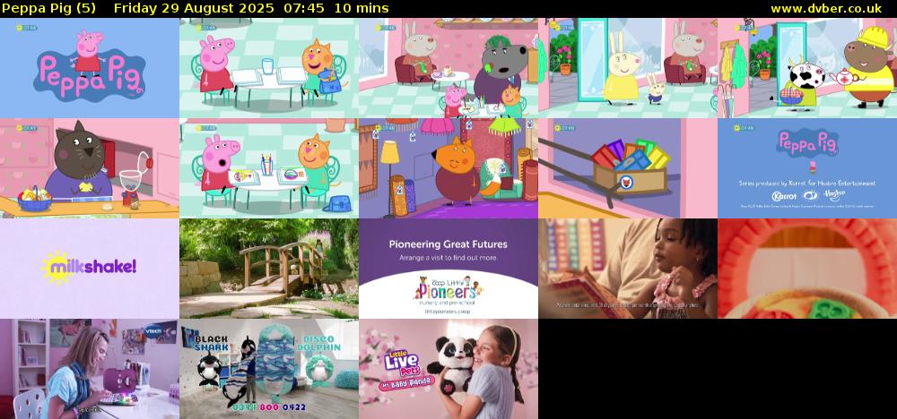 Peppa Pig (5) Friday 29 August 2025 07:45 - 07:55