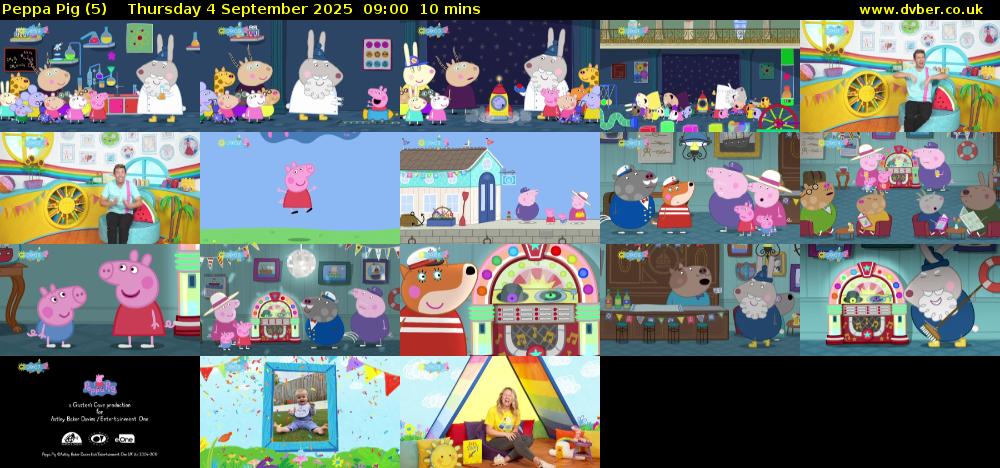 Peppa Pig (5) Thursday 4 September 2025 09:00 - 09:10