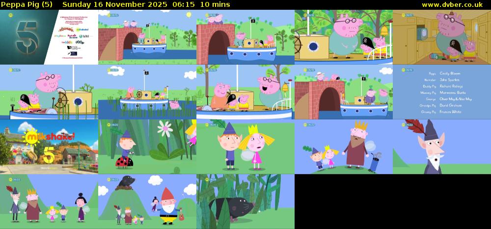 Peppa Pig (5) Sunday 16 November 2025 06:15 - 06:25