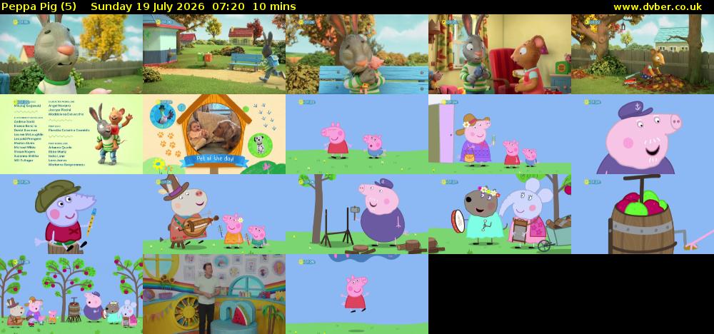 Peppa Pig (5) Sunday 19 July 2026 07:20 - 07:30