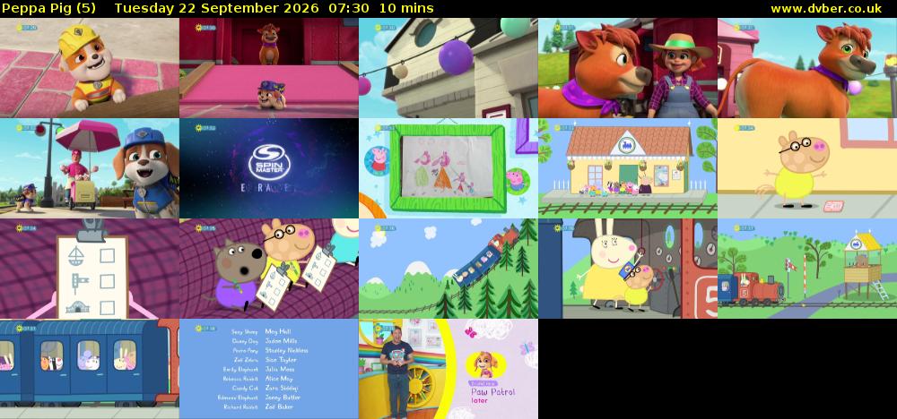 Peppa Pig (5) Tuesday 22 September 2026 07:30 - 07:40