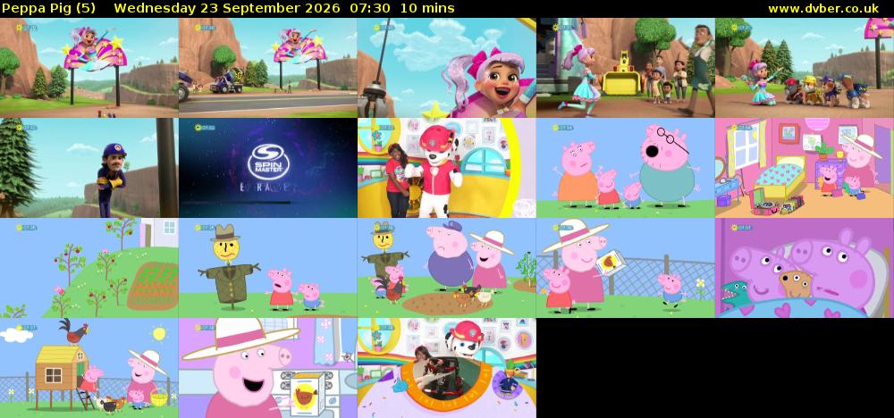 Peppa Pig (5) Wednesday 23 September 2026 07:30 - 07:40