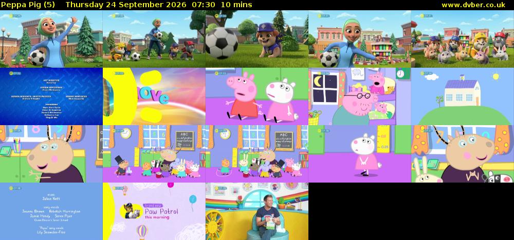Peppa Pig (5) Thursday 24 September 2026 07:30 - 07:40