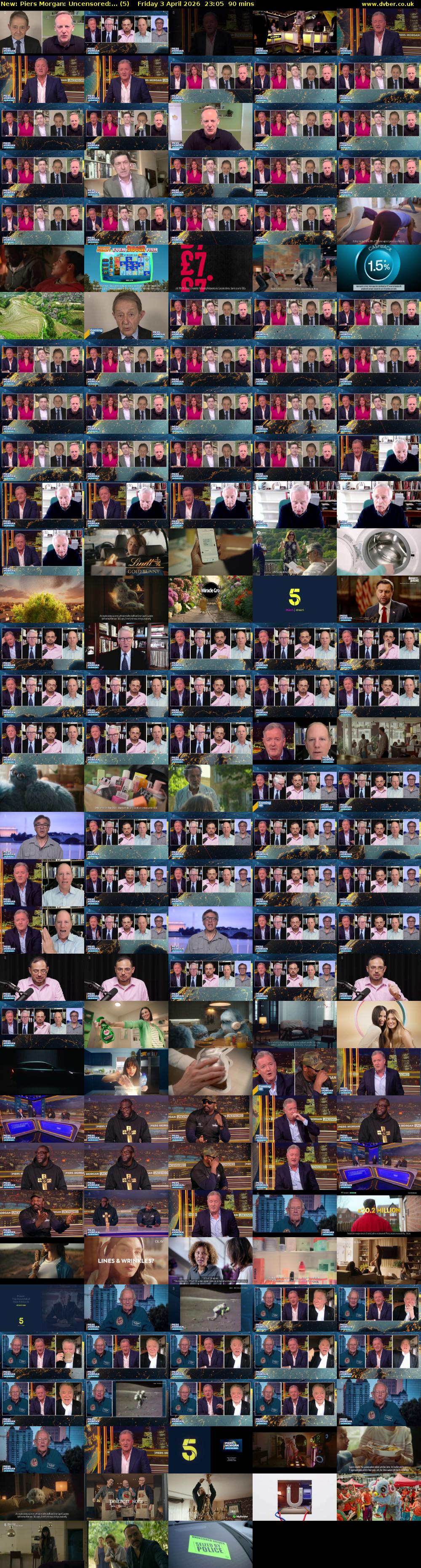 Piers Morgan: Uncensored:... (5) Friday 3 April 2026 23:05 - 00:35