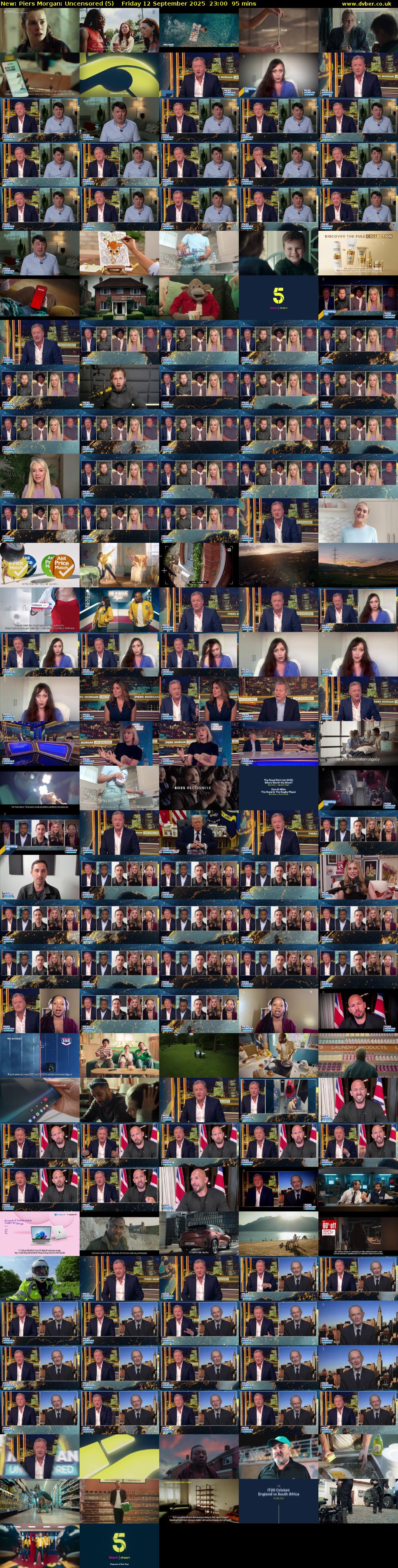 Piers Morgan: Uncensored (5) Friday 12 September 2025 23:00 - 00:35