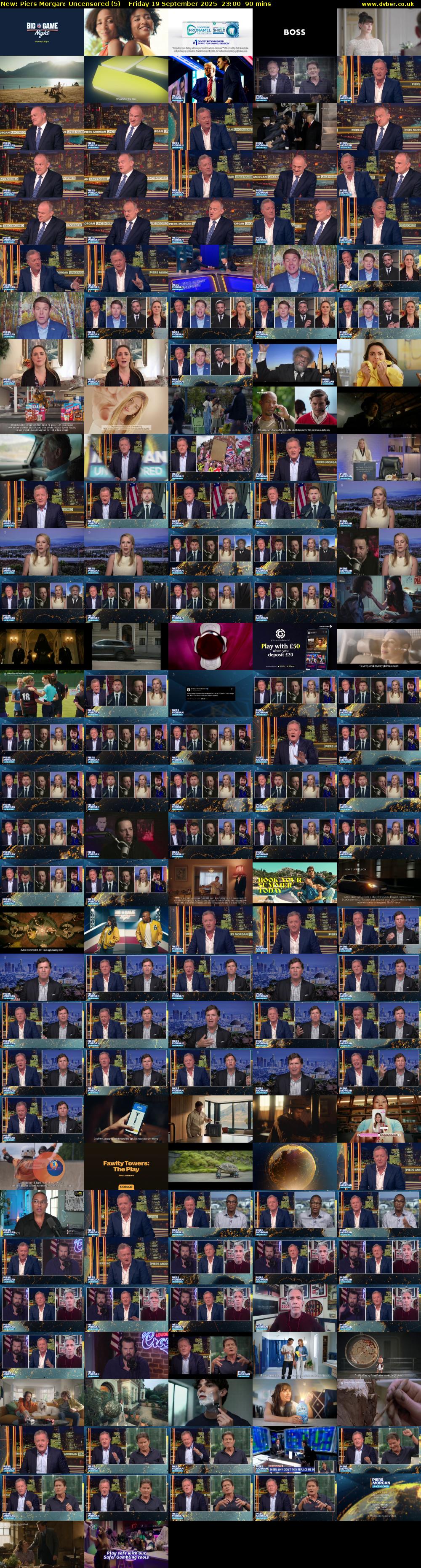 Piers Morgan: Uncensored (5) Friday 19 September 2025 23:00 - 00:30