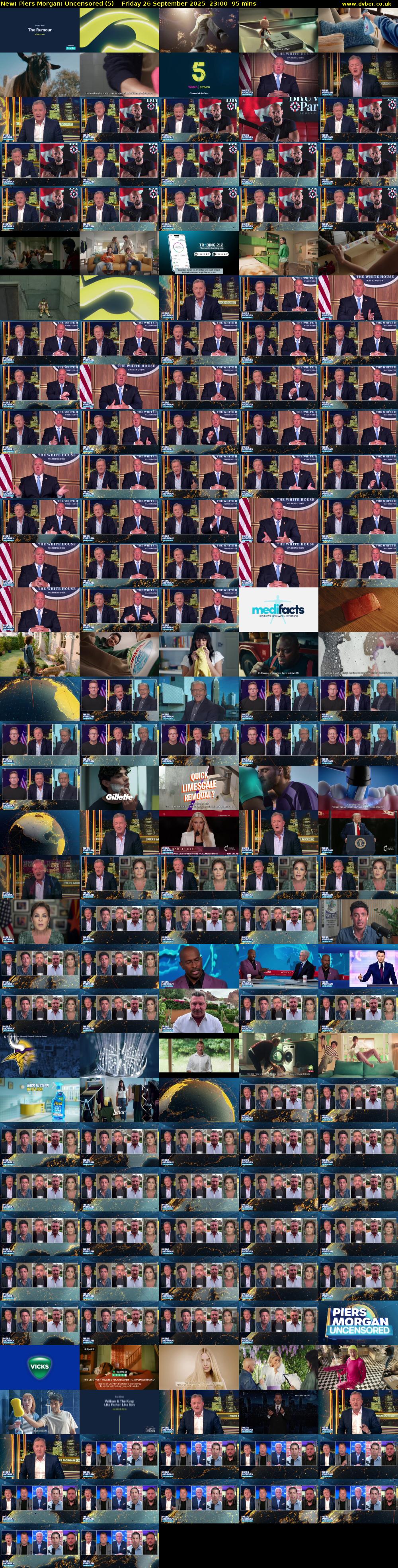 Piers Morgan: Uncensored (5) Friday 26 September 2025 23:00 - 00:35