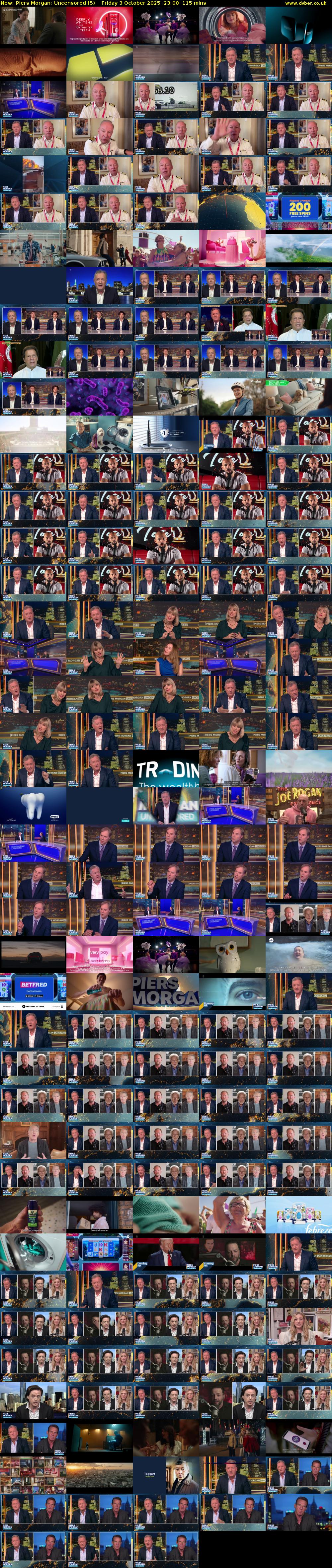 Piers Morgan: Uncensored (5) Friday 3 October 2025 23:00 - 00:55