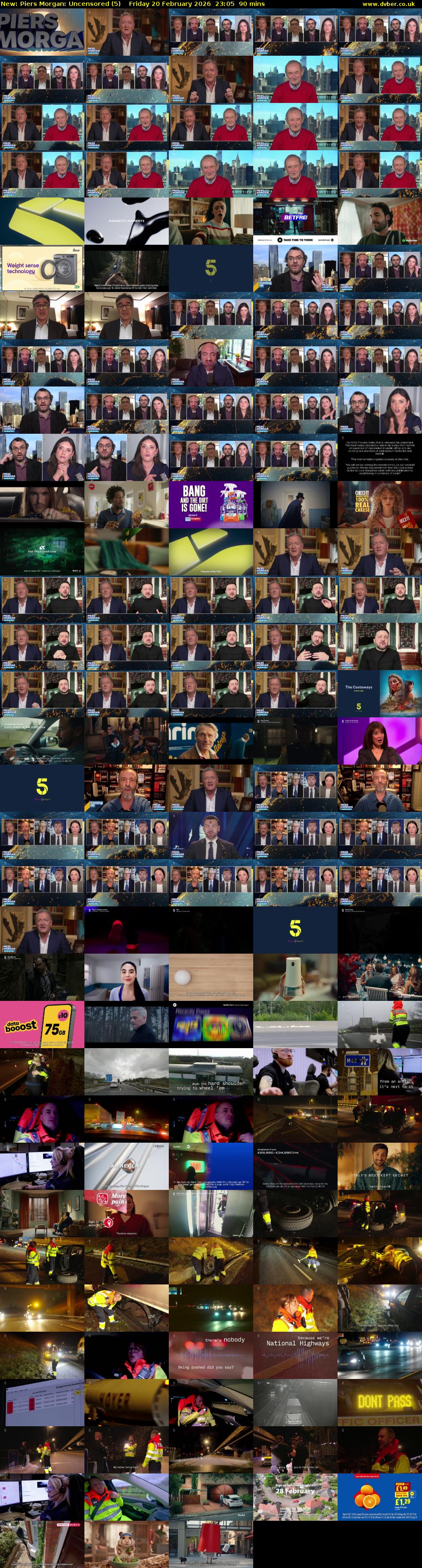 Piers Morgan: Uncensored (5) Friday 20 February 2026 23:05 - 00:35