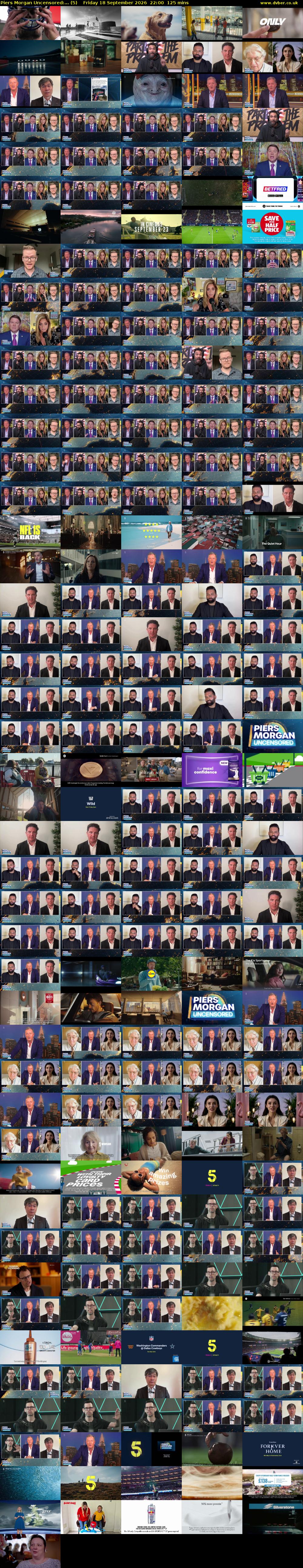 Piers Morgan Uncensored:... (5) Friday 18 September 2026 22:00 - 00:05